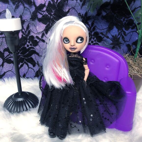 OOAK Creepy Odd Rainbow High Fashion Doll Repaint Gothic Big Eyed Ghost Girl - Picture 4 of 16